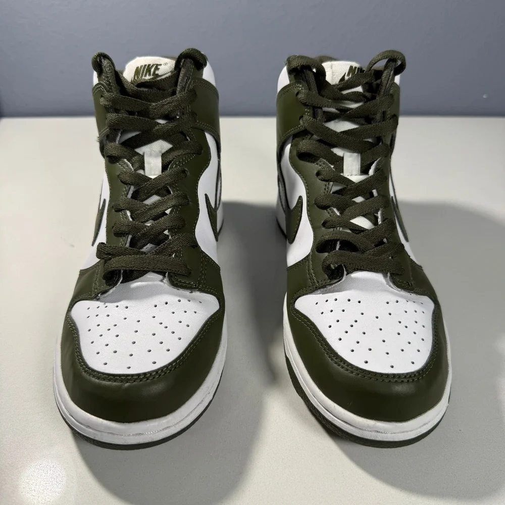 Nike Dunk High Cargo Khaki White Kids Sneakers 7Y DB2179-105 Olive Green‎ Shoes
